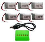 BTG 37V 680mAh Battery 6PCS and 6 In 1 Battery Charger for Syma X5C X5SW X5C-1 X5SC X5SC-1