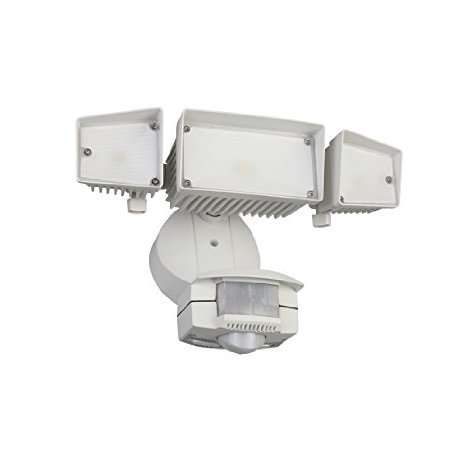 Utilitech Pro 240-Degree 3-Head Dual Detection Zone White LED Motion-Activated Flood Light with Timer