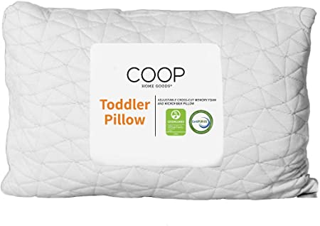 Coop Home Goods Shredded Memory Foam Toddler Pillow 14x19 Adjustable Hypoallergenic & Breathable Little Pillow-Made in the USA