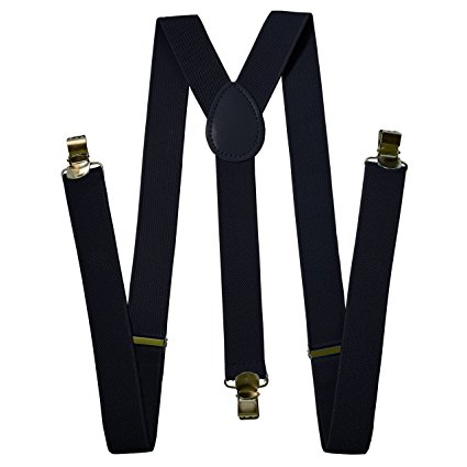 Home & Lounge Suspenders For Men - Adjustable Solid Straight Clip - Mens Outfit