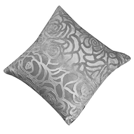 Acamifashion Home Brilliant Solid Color Decorative Throw Pillow Case Cushion Cover for Sofa, Cream, 18x18-inch - Silver Gray