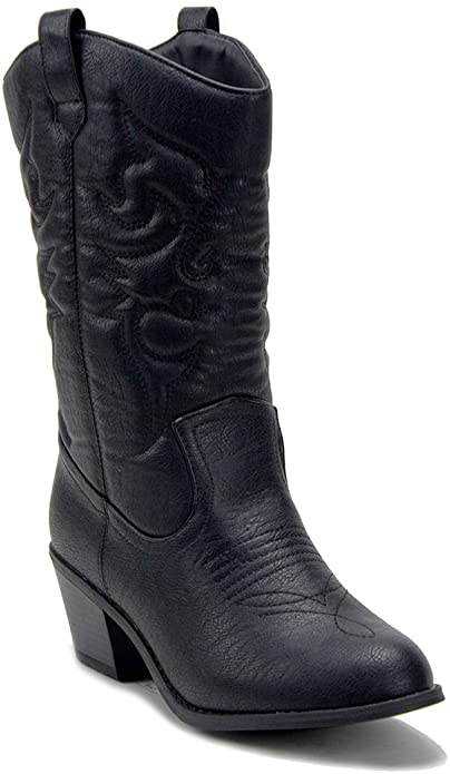 J'aime Aldo Women's TEX-25 Tall Stitched Western Cowboy Cowgirl Dress Boots
