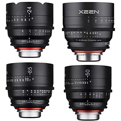 Rokinon Xeen Cine Lens Bundle for Canon EF-Mount - Includes Xeen 24mm T1.5 Cine Lens, Xeen 35mm T1.5 Cine Lens, Xeen 50mm T1.5 Cine Lens, Xeen 85mm T1.5 Cine Lens