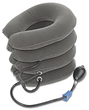 4 Layer Cervical Neck Traction Device by Bonsai Relief For Neck and Spine Pain IMPROVED Extended Velcro Neck Stretcher