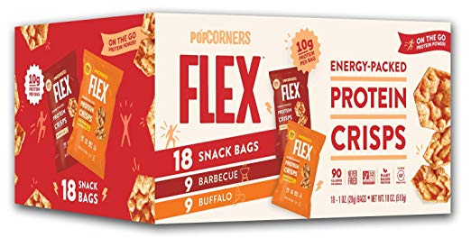PopCorners Flex Protein Crisps Variety Pack | Plant-Based Protein, Gluten Free Snacks | (18 Pack, 1 oz Snack Bags)