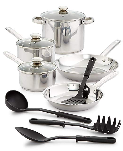 Bella 12-Piece Stainless Steel Cookware Set