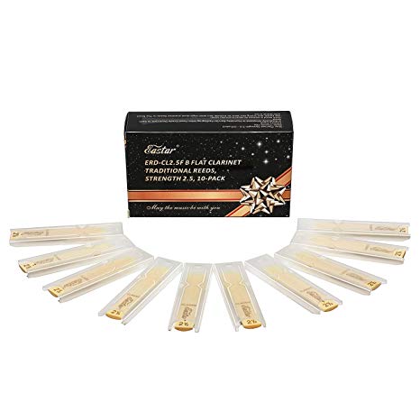Eastar ERD-CL2.5F Traditional Bb Clarinet Reeds Strength 2.5, 10-pack