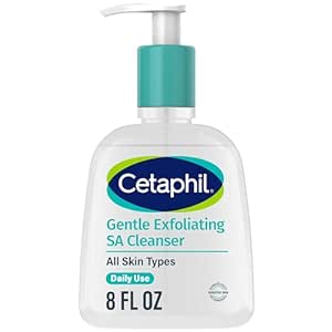 Cetaphil Gentle Exfoliating SA Cleanser, Foaming Gel Cleanser for All Skin Types, 8 Oz Pump Bottle, Salicylic Acid, Mandelic Acid & Gluconolactone, Gently Exfoliates, Dermatologist Recommended Brand