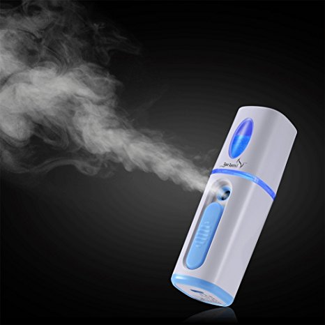 Yayaxi Mini Portable Promote Portable Facial Cool Mist Sprayer Moisturizing Water Meter Hydrating Eyelash Skin Care Home Spa System Rechargeble Sprayer (Blue)