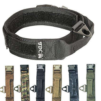 HEAVY DUTY Military Army Tactical K9 Dog Collars Handle HOOK & LOOP Width 1.5in Plastic Buckle Medium Large