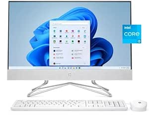 HP 24 All-in-One PC, Intel Core i3-1115G4, 4GB RAM, 256GB SSD, Snow White, Windows 11 Home, 24-df1023w