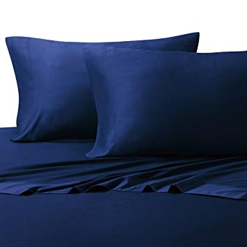 Wholesalebeddings 100% Bamboo Bed Sheet Set - Top Split King, Solid Royal Blue - Super Soft & Cool, Bamboo Viscose, 4PC Sheets