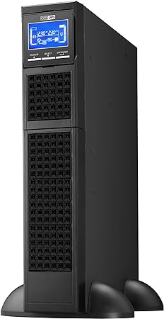 OPTI-UPS DS1000E-RM (Tower/Rackmount) (1000VA / 1000W) Online Double Conversion Uninterruptible Power Supply, Pure Sine Wave, UPS Battery Backup, Surge Protection