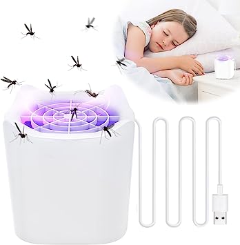 Lampada Antizanzare Elettrica, Uccidi Zanzare, Zanzariera Elettrica con Lampada UV, Trappola per zanzare USB, 180° Luce Insetticida per Uso da Interno ed Esterno, Zanzare, Mosche, Falene, Insetti