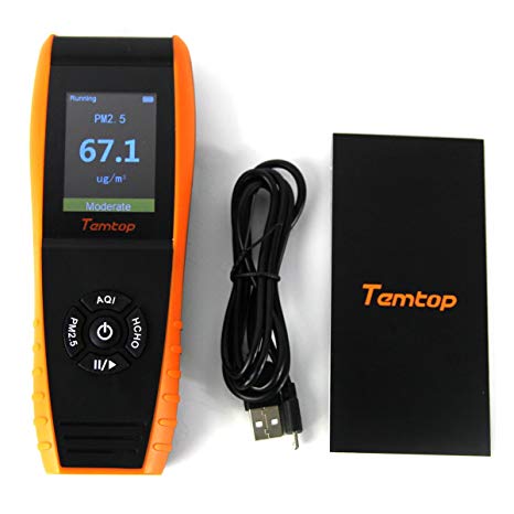 Temtop LKC-1000E Air Quality Detector Professional Formaldehyde Monitor Detector with HCHO/PM2.5/PM10/Particles/AQI Accurate Testing