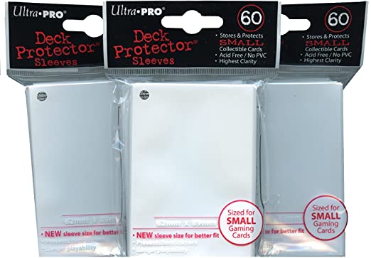 Ultra Pro Card Supplies YuGiOh Sized Deck Protector Sleeves White 60 Count x3