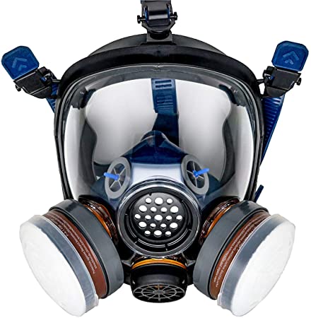 ProTec PT-100 Full Face Gas Mask & Organic Vapor Respirator- ASTM Tested - 1 Year Full Manufacturer Warranty - Eye Protection by Parcil Distribution