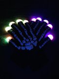 WDCS LED Gloves Party Light Show Gloves- 6 Light Flashing Modes The Best Gloving and Lightshow Dancing Gloves for Clubbing Rave Birthday EDM Disco and Dubstep Party Skeleton 6 Modes