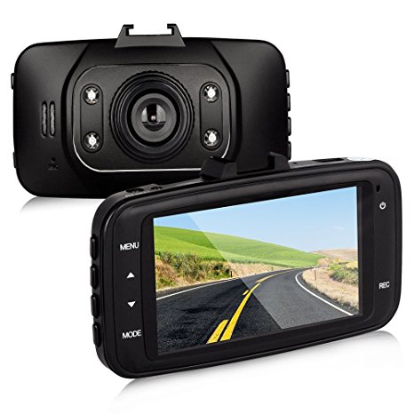 Btopllc On Dash Video Dash Cam Full HD 1080P with G-Sensor Car Video Audio Recording 120 Degree Angle View Car DVR Vehicle Camera Traffic Dashboard Camcorder Dash Cam -Support TF Card - Black