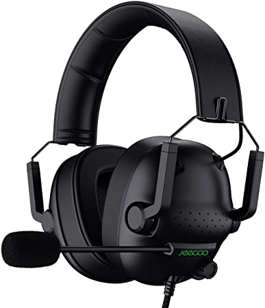 Jeecoo J50 Stereo Gaming Headset with Clear Microphone, Folding Gaming Headphones Lightweight Portable Compatible for PS4 PS5 Xbox One PC & Laptop Computer