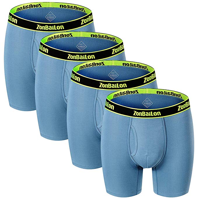 Bamboo Underpants for Men Long Leg Underwear Mens Boxer Briefs Pouch Fly M L XL 2XL 3XL