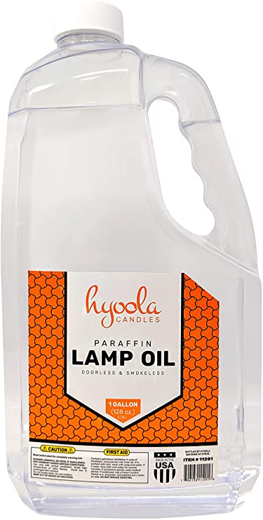 1-Gallon Liquid Paraffin Lamp Oil - Clear Smokeless, Odorless, Ultra Clean Burning Fuel for Indoor and Outdoor Use - Highest Purity Available - by Hyoola Candles