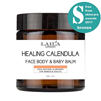 100% Natural Organic Calendula 2oz Baby Balm Diaper Rash Cream Treatment for Psoriasis, Rosacea, Dermatitis, Shingles and Rashes. Powerful 13-in-1 Water Free Natural Formula Provides Instant and Lasting Relief For Severely Dry, Cracked, Itchy, or Irritated Skin