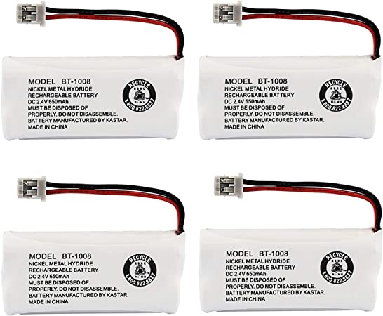 4 Pack - Battery for Uniden BT-1008 & Many Others, Bulk Packaging)