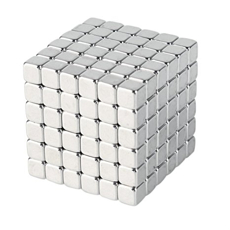 WESUN Magnetic Cube 216pcs Magnets Blocks Magnetic Sculpture Holders Square Cube Children's Puzzle Magic Cubes DIY Educational Toys for Kids (3MM)