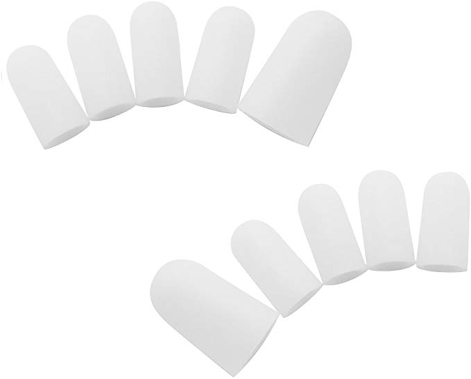 Homgaty 10 Piece Gel Toe Caps Cover Soft Protectors Prevent Blisters Corns Pain Relief