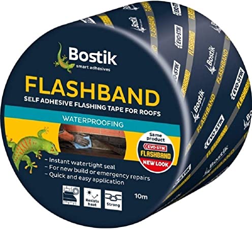 Bostik Flashband Self Adhesive Flashing Tape for Roofs, Colour: Grey, 150mm x 10m