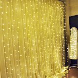 Ucharge Curtain Light 304led 98ft98ft Christmas Festival Curtain String Fairy Wedding Led Lights for Wedding Party Window Home Decorative -  Warm White