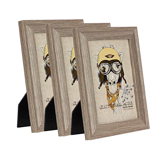 Home&Me Wood Picture Photo Frame 5x7 nches 3 Pack