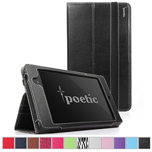 Google Nexus 7 2013 Case - Poetic Google Nexus 7 2013 Case [SlimBook Series] - [SlimFit] [Professional] PU Leather Slim Folio Case for Google Nexus 7 2nd Gen 2013 Black (3 Year Manufacturer Warranty From Poetic)
