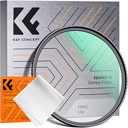 K&F Concept 52mm MCUV Lens Protection Filter 18 Multi-Coated Camera Lens UV Filter Ultra Slim with Cleaning Cloth (K-Series)