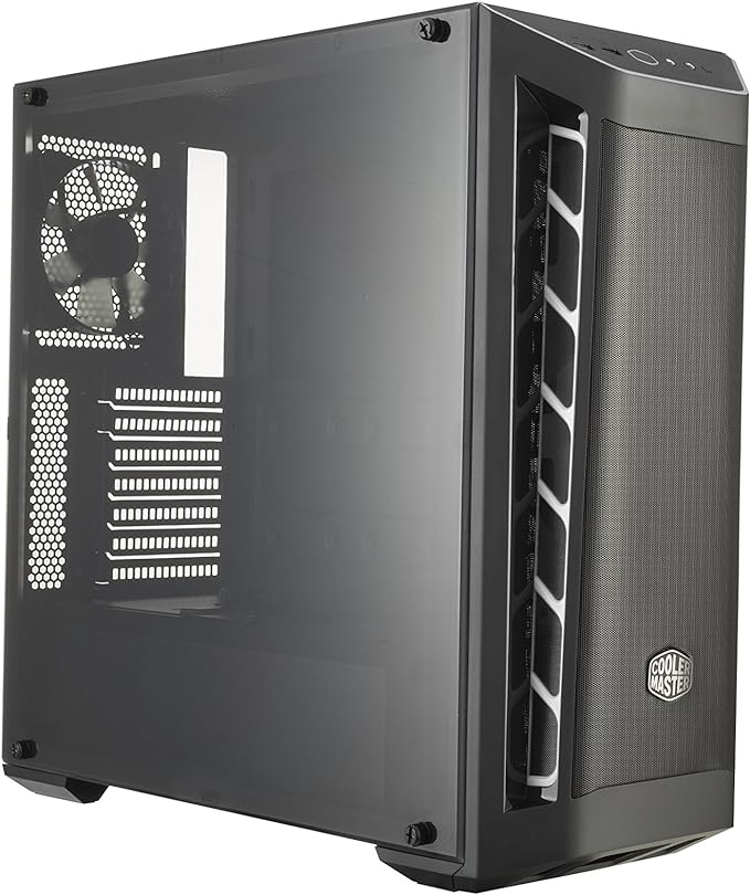 Cooler Master MasterBox MB511 - ATX PC Case with Front Mesh Panel, Racing Intakes, Transparent Side Panel, Flexible Air Flow Configurations - White Accent