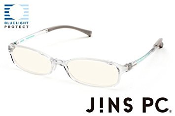 JINS PC Glasses Computer Eyewear Clear (Light Brown Lenses, Cuts blue Light by 38%)