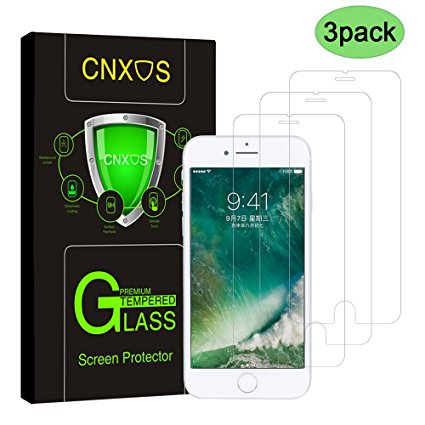 3 Pack-iPhone 7 Glass Screen Protector, CNXUS Tempered Glass Screen Protector for Apple iPhone 7, Anti Fingerprint, 3D Touch Compatible, Oil Stain Scratch Coating, Ultra Clear Film