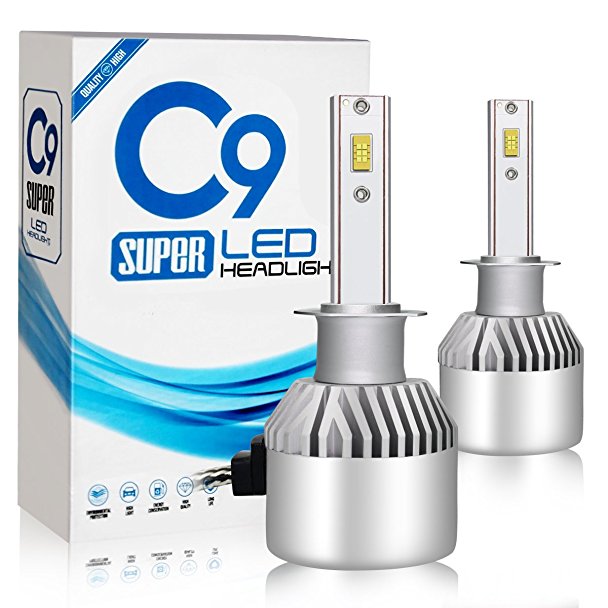 Treedeng LED H1 Headlight Bulbs All-in-One Conversion Kit, Turbo Heat Dissipation, 72W 8000LM 6000K, IP68 Waterproof, 2 Year Warranty