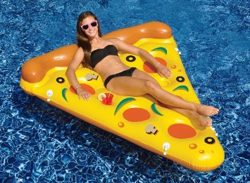 72" Water Sports Inflatable Pizza Slice Novelty Swimming Pool Float Raft