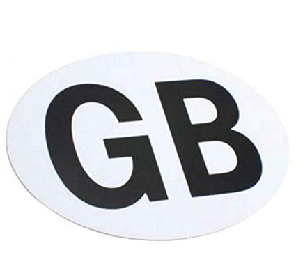 SystemsEleven 1 x WHITE Oval Shape GB Magnetic Travel Sticker Car Van Vehicles Pack Plate Pack White