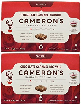 CAMERON'S CHOCOLATE CARAMEL BROWNIE COFFEE 24 SINGLE SERVE CUPS