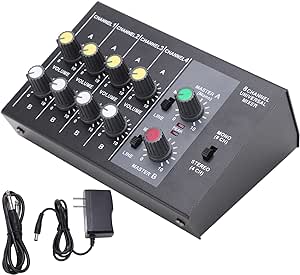 8 Channel Input Mono Audio Mixer Stereo Line Mixer Sound Board Console Desk System for Music