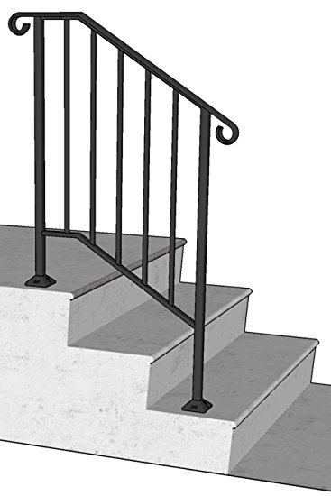 DIY Iron X Handrail Picket #2 Fits 2 or 3 Steps