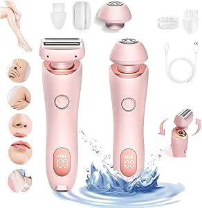 Modira Shaver, Modira Mermaid Shaver, Waterproof Electric Razor for Women, 2 in 1 Electric Shaver Razors for Women, Women Electric Shaver, Detachable Head, Waterproof Wet & Dry (Pink)