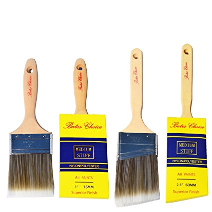 BATES CHOICE - Superior Paint Brushes (2 Piece), 3" and 2.5" Paint Brushes with cover, Paint Brush Set