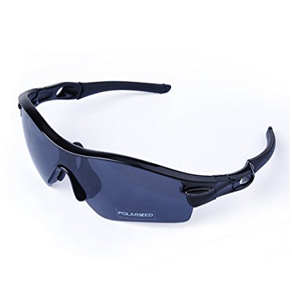 NonoUV Polarized U.V Protection Sport Sunglasses with 5 Interchangeable Lenses for Men Women Cycling Hiking Running
