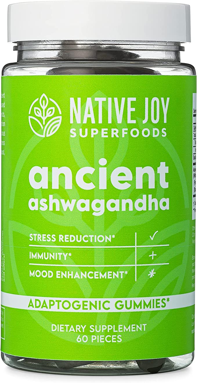 Native Joy® Ancient Ashwagandha - Ashwagandha Gummies for Men & Women - Support Calm Mood, Stress Relief, Immune Support and Relaxation. Calm Gummies 60 Pieces