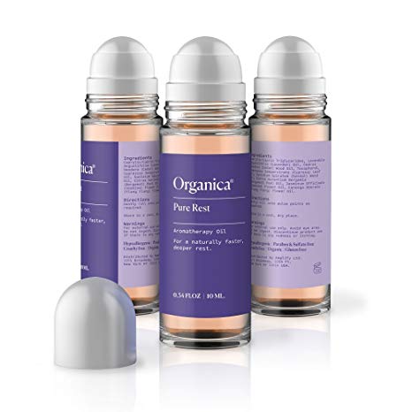 Organica Pure Rest Roll-On. Lavender & Sandalwood Aromatherapy Oil Blend - Calming Essential Oils for Sleep & Stress Relief