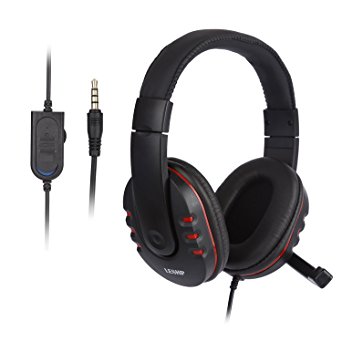 Gaming Headset - LESHP 3.5mm Wired Over-head Stereo Gaming Headset Headphone with Mic Microphone, Volume Control for SONY PS4 PC Tablet Laptop Smartphone Xbox One